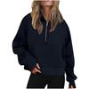 Autumn and Winter New Women's Sports Half Zipper Yoga Loose Short Hooded Sweatshirt