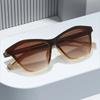 SHAUNA Ins, популярные модные многоугольные женские роскошные солнцезащитные очки «кошачий глаз», ретро градиентные оттенки UV400, мужские двухцветные солнцезащитные очки