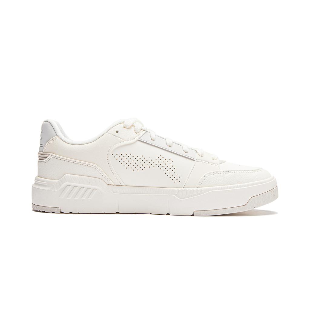 Li Ning Common 80s Comfortable Lace-Up Thick Sole Height Increasing Non-Slip Shock Absorbing Low-Top Skate Shoes Men Sneakers Off-White AGCU055-1
