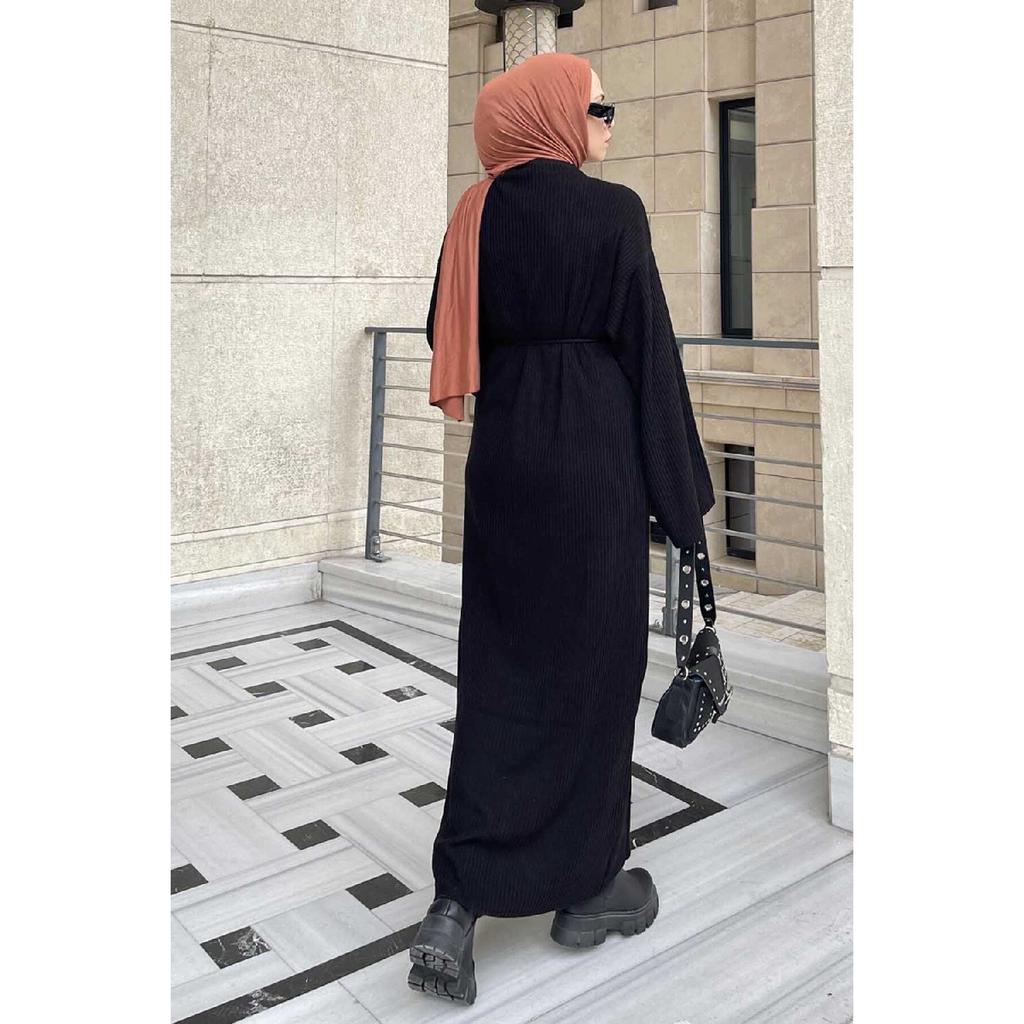 10numberamoda Женское длинное вязаное платье с рукавами «летучая мышь» бордово-красное