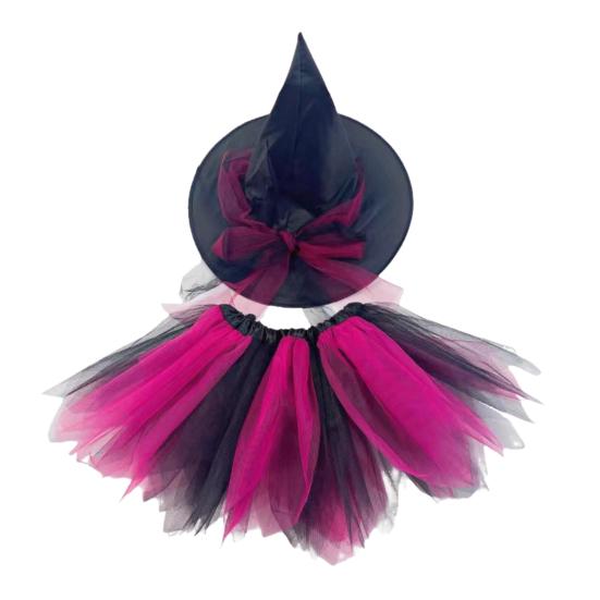 Chiffon Skirts Hat Set Adult Kids Gauze Tulle Ballet Skirt Pleated Fluffy Skirt Ruffles Mesh Halloween Costume