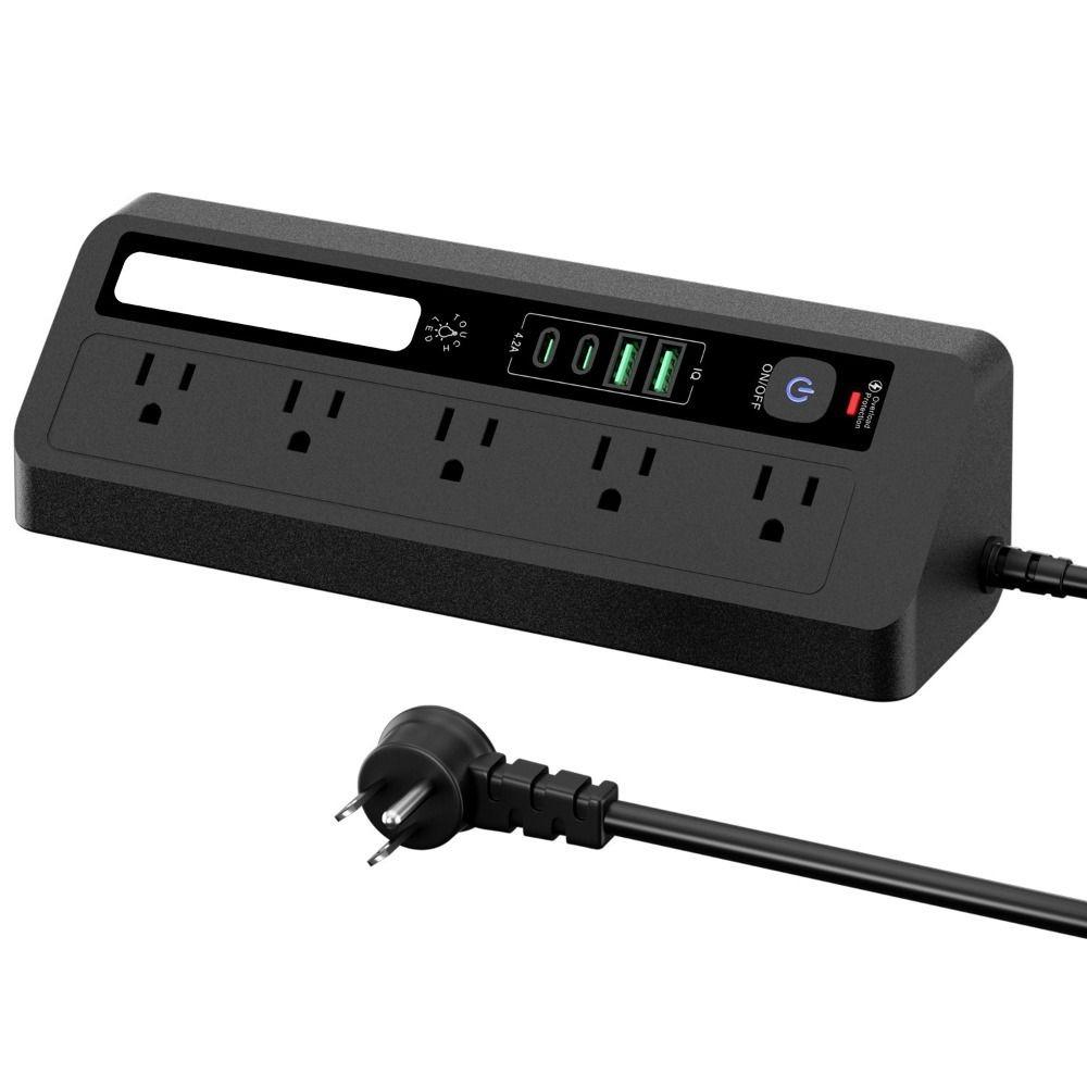 Touch Activated Desktop Charging Strip 3 Color Triangular Power Strip Nightstands