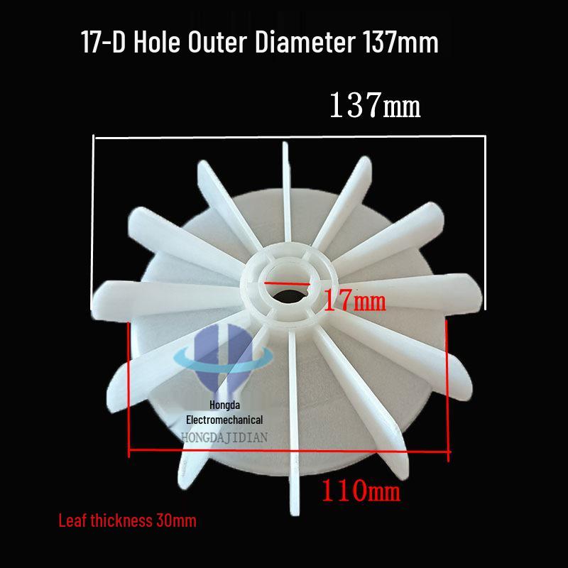 Single-Phase Motor Fan Plastic Water Pump Hoist with D and AOL Hole, 15/18/20/22 Round Hole Options, Cooling Fan Blade