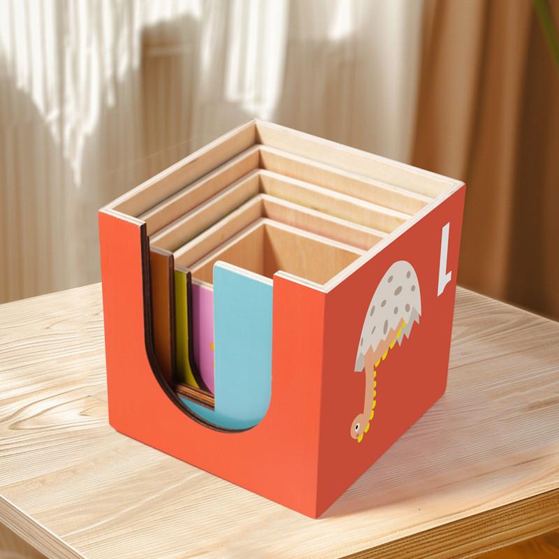 Geometric Puzzle Wooden Blocks For Kids With Cognitive Building Toys Educational