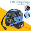 Измерительная лента Инфракрасный измерительный инструмент с самоблокирующимся устройством Цифровой дисплей Точное измерение Компактный размер Портативный измерительный инструмент 3-в-1