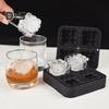 Buckle Design Ice Cube Tray Easy Demoulding Useful 4 Grids Silicone Ice Ball Cube Mold