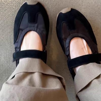 Вариант из овчины! 2025 новая нишевая немецкая тренировочная обувь Форрест Гамп балетки на липучке спортивная платформа Мэри Джейн женская