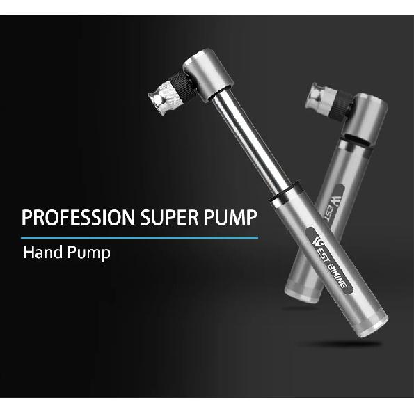 WEST BIKING 160PSI Bike Pump With Gauge Portable Aluminum Alloy Bicycle Pump For Schrader&Presta Valve MTB Road Bike Accessories