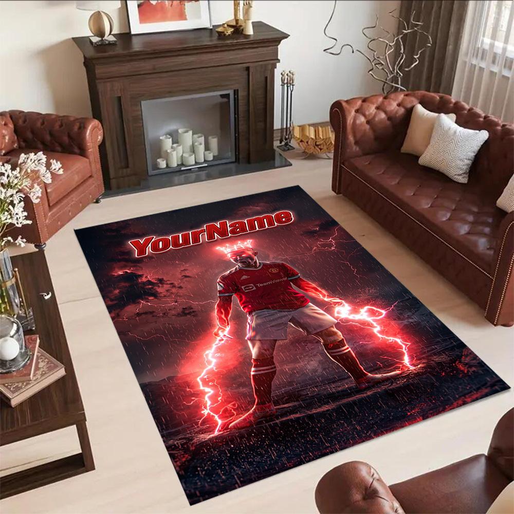 Manchester Customized Name Floor Rug Office Rug Design for Kitchen Balcony Decorate room Study room Anti-slip Rug Decorate Offices Gift for Festivals