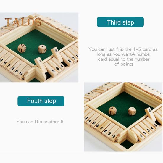 Настольная игра «Закрой коробку» с кубиками, 4-сторонняя образовательная математическая игра-стратегия для 4 игроков, для детей, взрослых, семейных вечеринок, деревянная игрушка «Закрой коробку»