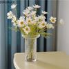 DXUIALOI Modern Simple Transparent Glass Vase Straight Wide Mouth Desktop Decoration Flower Arrangement Home Decoration
