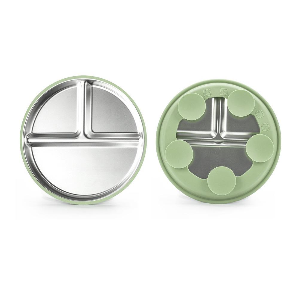 304 Нержавеющая сталь Детская присоска Обеденная тарелка Разделенный дизайн Детские миски для кормления малышей