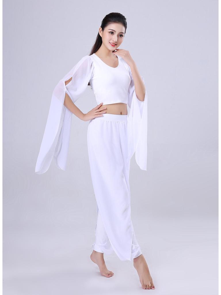 Женский шифоновый кроп-топ с юбкой-пачкой для танцев и практики йоги