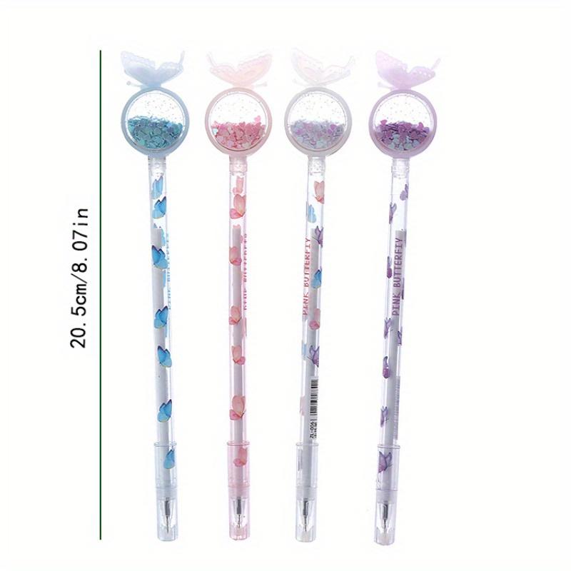 10 шт. 0,5 мм гелевая ручка Girly Heart Butterfly Sequin, симпатичная черная ручка для воды, креативная офисная канцелярская ручка для подписи
