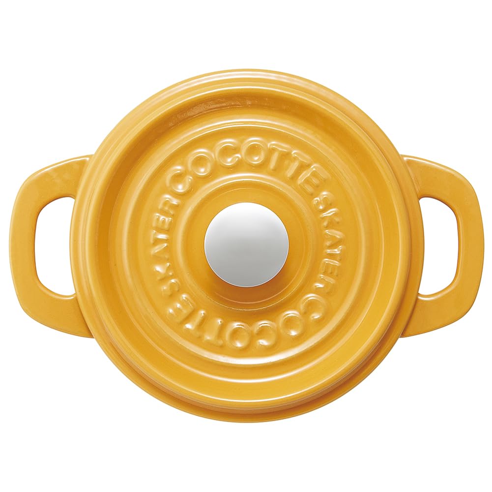 Skater Кокот Индукционная духовка Готовка Тыквенный горшок, Совместимый, С двумя ручками, Горшок, Чугун, Эмалированный, Желтый, 16см, INCT16N-A