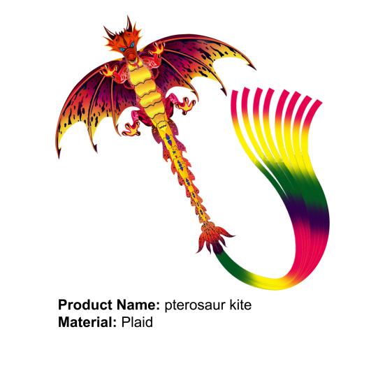 Kite Dragon Fly Multicolor Easy to Fly Laser Engraving Pterosaurs Kite for Kids Children