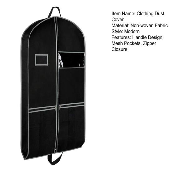 Пылезащитный чехол для одежды из нетканого материала. Дорожная сверхпрочная сумка для одежды с карманами. Прозрачное окно. Водонепроницаемая этикетка. Складная пыленепроницаемая сумка для костюма.