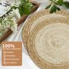 Set of 6 Boho Placemats with Coastor Handmade Natural Water Straw Woven Table Mats Farmhouse Style Placemats for Dining Table