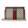 Gucci Ophidia GG Monogram Iconic Web Stripe Medium Shoulder Bag Women Shoulder Bag Beige Dark-Brown Light-Gold 837428-FAE0J-9867