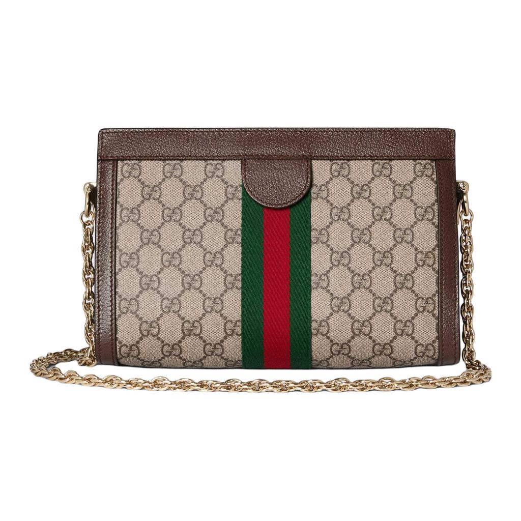 Gucci Ophidia GG Monogram Iconic Web Stripe Medium Shoulder Bag Women Shoulder Bag Beige Dark-Brown Light-Gold 837428-FAE0J-9867