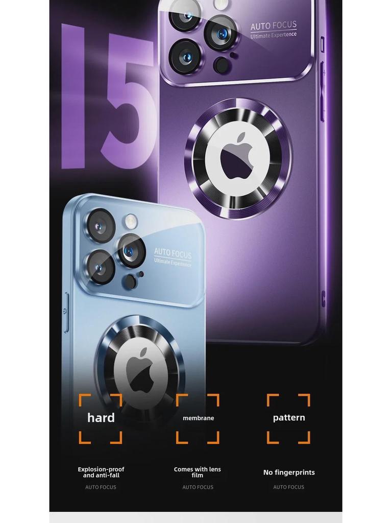 Магнитный матовый защитный чехол для iPhone 15, 14 и 13 Pro Max — защита от падений, большой дизайн с окном