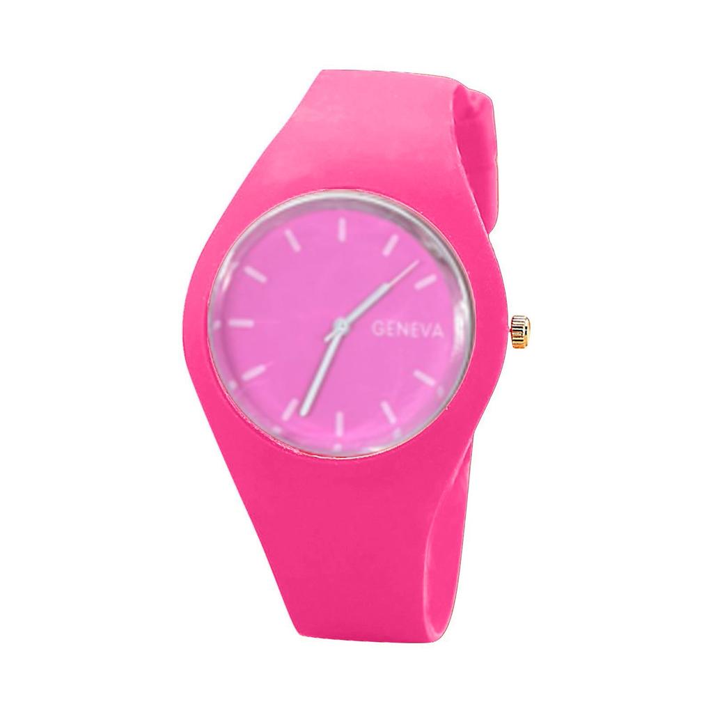 Женские наручные часы с однотонным узором, часы с силиконовым ремешком, модные женские часы, повседневные