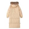 Женское осенне-зимнее удлиненное пальто-пуховик