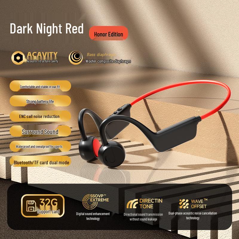 Беспроводные наушники X1pro с костной проводимостью и MP3, заушная конструкция, долгий срок службы батареи, глубокий бас, идеально подходят для бега и спорта.