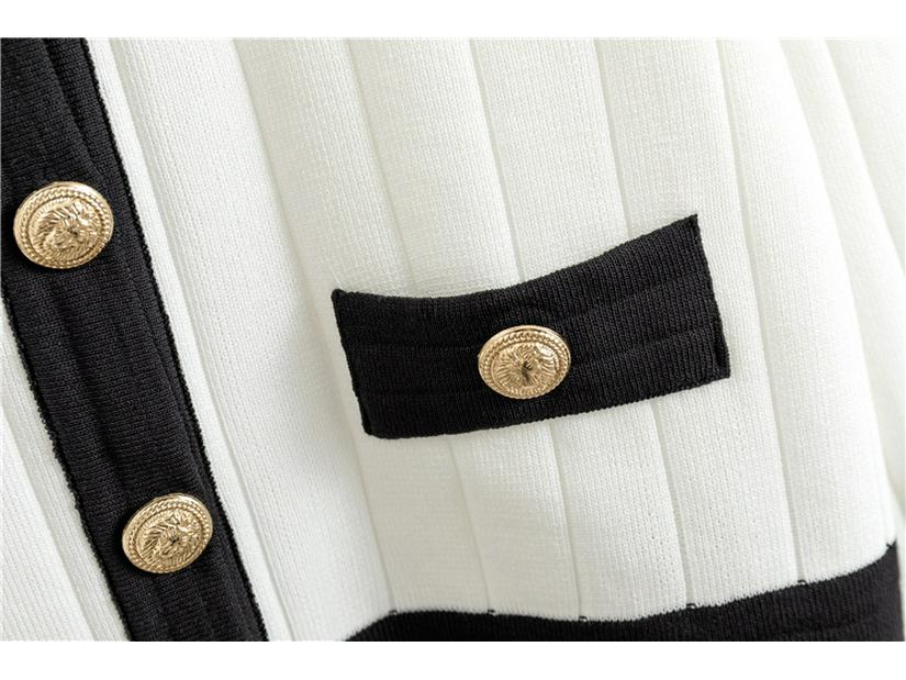 Элегантный французский миди-комплект из юбки и вязаного кардигана для женщин - Коллекция Осень/Зима