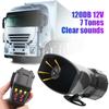 120DB Loud Car Warning Alarm Megaphone Car Horn Multi-tone & Claxon Horn 12V 100W 7 Sounds Police Siren Air Horn Speaker