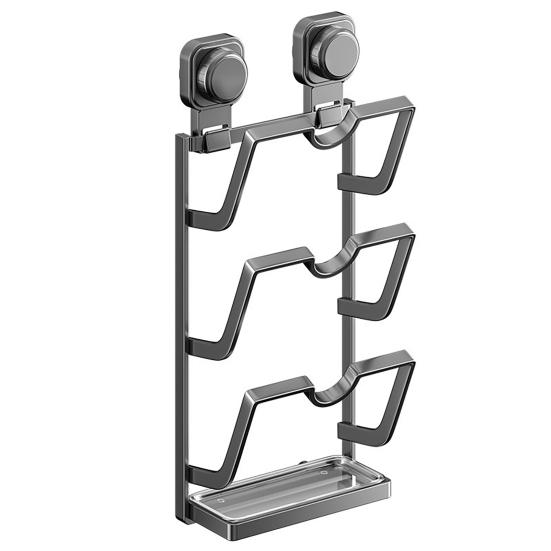 Настенный держатель для крышек от кастрюль на присосках, кухонный органайзер для крышек от кастрюль, стойка для хранения крышек от сковородок со съемным поддоном для сбора капель для разделочной доски