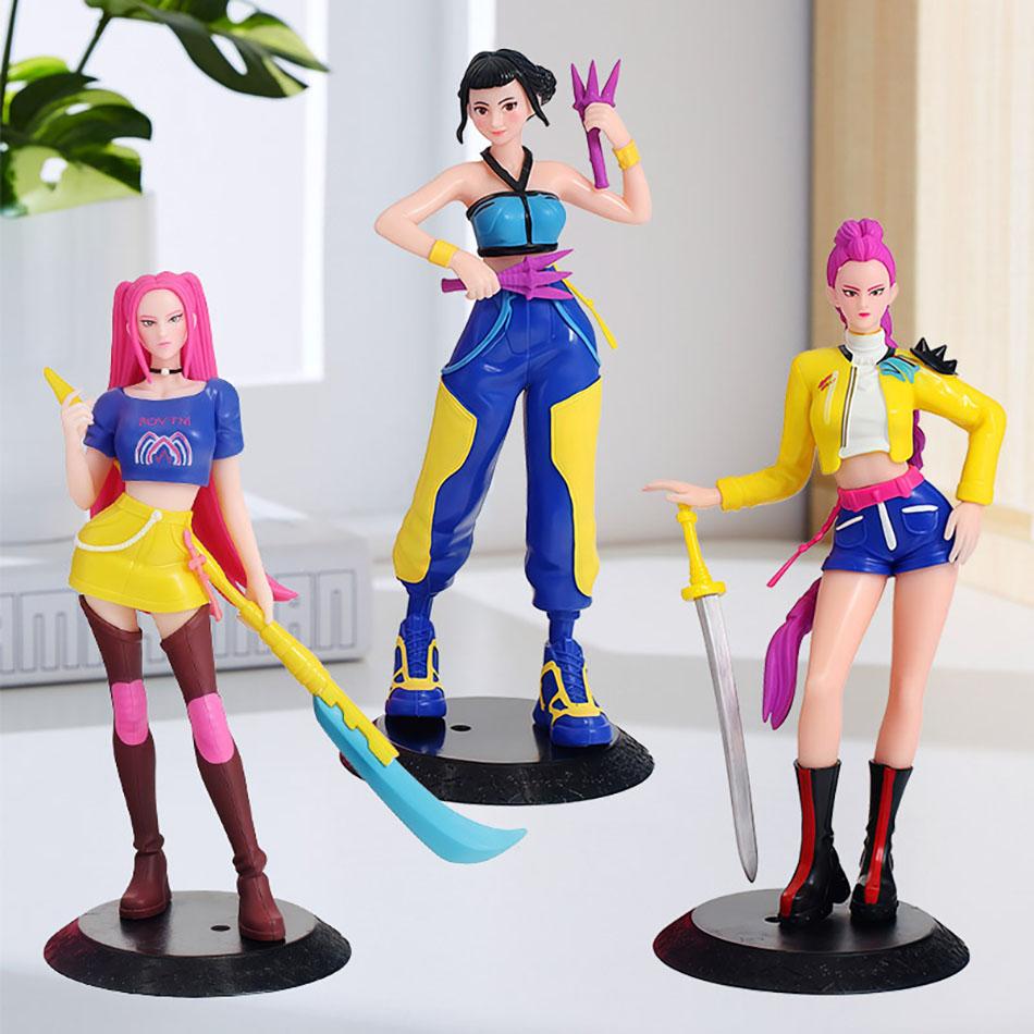 Kpop Охотники на демонов Фигурка Аниме Руми Мира Зои Персонаж Декор Мультфильм Аниме Фигурка Модель ПВХ Настольные украшения Фигурка Подарок