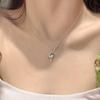 S925 Sterling Silver Necklace Niche Planet Clavicle Chain Temperament Fashionable Exquisite Phantom Moonstone Star and Moon Necklace