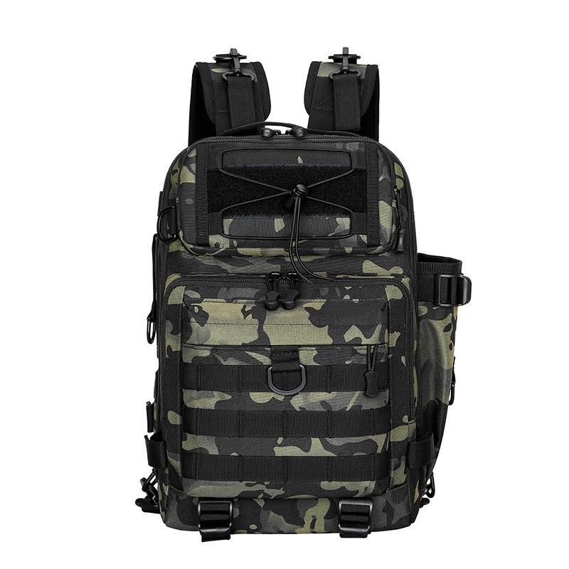 Tactical Chest Pack Fishing Bag Lightweight Outdoor Backpack Hiking Camping Single Shoulder Crossbody Rod Carrier
