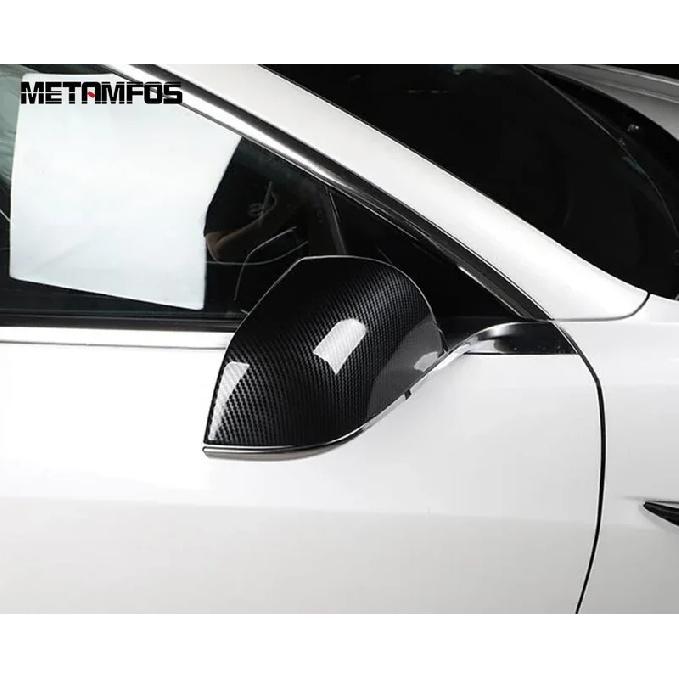 For Tesla Model S 2014-2017 2018 Carbon Fiber Rearview Side Mirror Cover Trim Protection Cap Accessories Car Styling