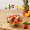 6Pcs Reusable Fruit Dessert Fork Cartoon Cute Fruit Forks Stainless Steel Cake Fork  Party Tableware