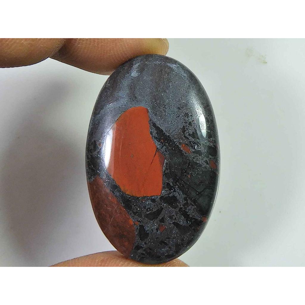 Natural Bloodstone Palm Crytsal 38Cts. Oval Cabochon Loose Gemstone 22X35MM SK-2612