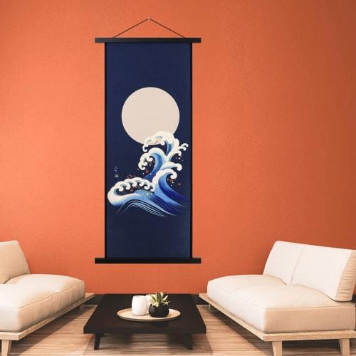 Benjia Tapestry Rod with Magnet, Natural Wood, A2 Poster Frame, 45cm Wide, Tenugui Poster Hanger, Furoshiki Cloth, Noren Rod, Namie Amuro Wall Hanging