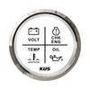 KUS 52mm 4 LED Engine Alarm Gauge Meter Volt Water Temp Oil Pressure CHK ENG 12V 24Volts for Car Racing Speedboats