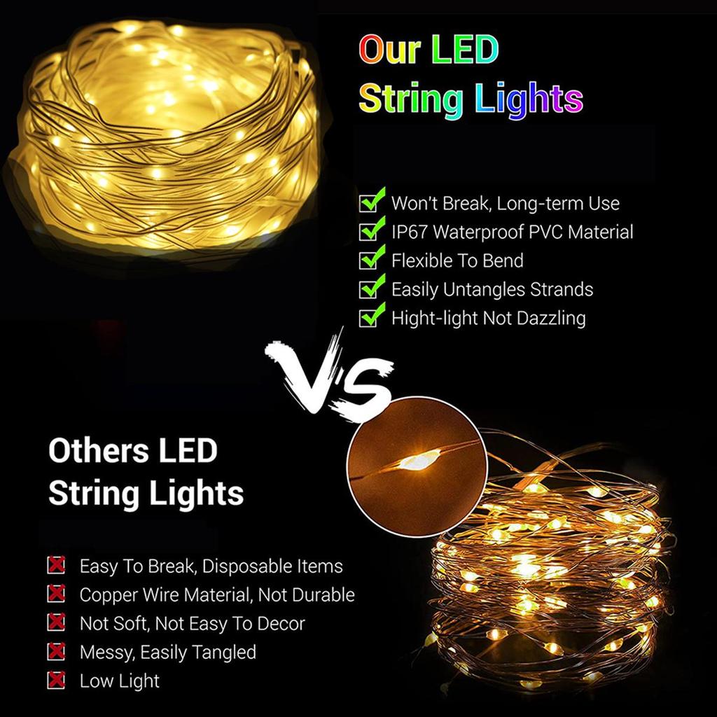 Светодиодные гирлянды на солнечных батареях, уличные гирлянды, патио, солнечные лампы для сада, кемпинга, заднего двора, вечеринки, рождественские украшения террасы