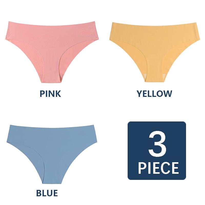 Flarixa 3 шт., бесшовные женские трусики из ледяного шелка, стринги, дышащие удобные женские трусы с низкой талией, женское сексуальное женское белье