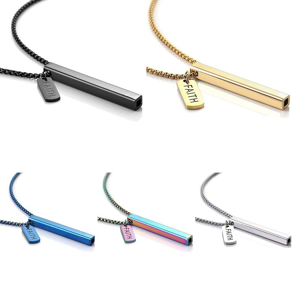 Ожерелье из нержавеющей стали для осознанного дыхания, стрессовое, тревожное, свисток, ожерелье для женщин и мужчин