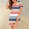 Womens Summer Dresses Short Sleeve Linen Casual T-Shirt Dresses Swing Beach Midi Dress Sundresses With Pockets