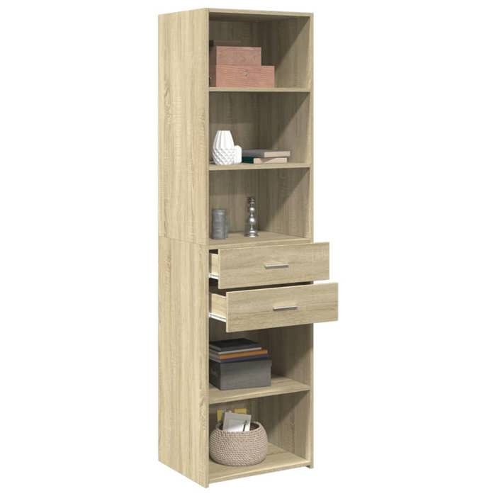VidaXL Buffet haut chêne sonoma 50x42,5x185 cm bois d'ingénierie, buffet, placard, armoire latérale, armoire, armoire de 3281457