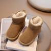 Новые детские зимние ботинки, зимняя детская обувь, ботинки для девочек, однотонные, универсальные, для мальчиков, повседневные, модные, хлопковые ботинки, утолщенный плюш