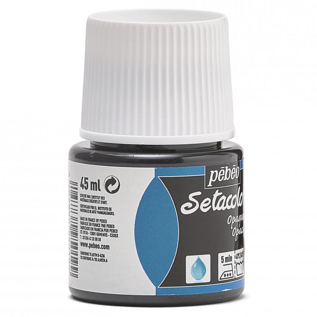 Краска для тканей Pebeo, может покрасить темные ткани, Seta Color, непрозрачный цвет, 45 мл, черный оттенок 19