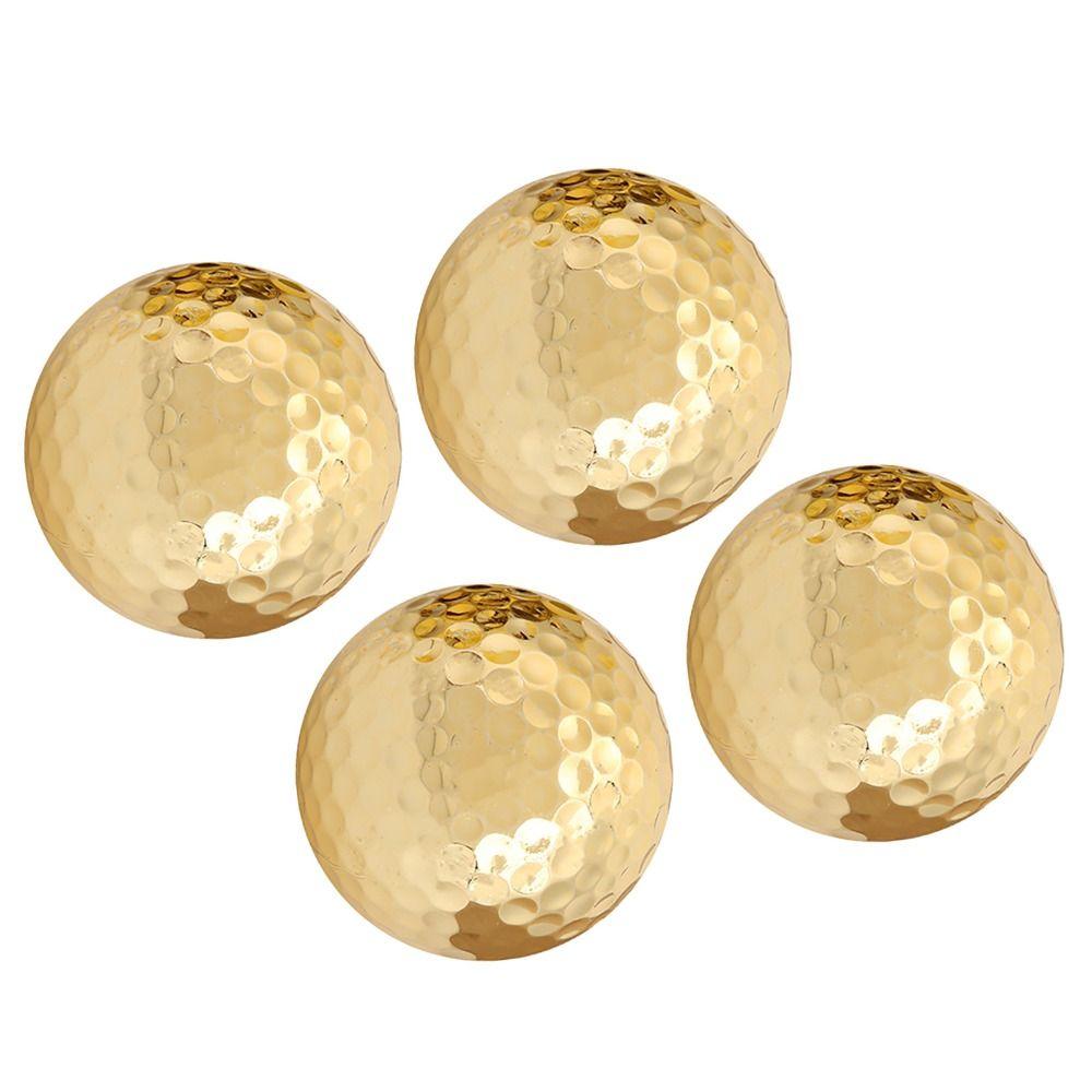 Golden Plating Golden Golf Balls Double Layer Gold Plating Golf Ball Golf Practice Range