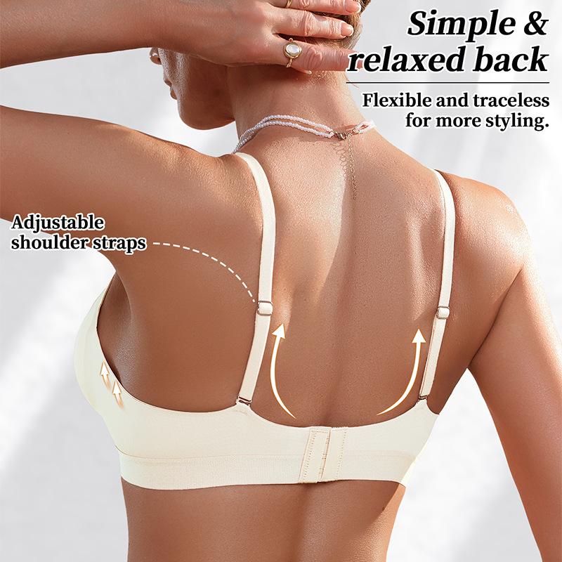 Бесшовное нижнее белье, глубокий V-образный вырез, сексуальные подтяжки, без косточек, пуш-ап и дышащий бюстгальтер