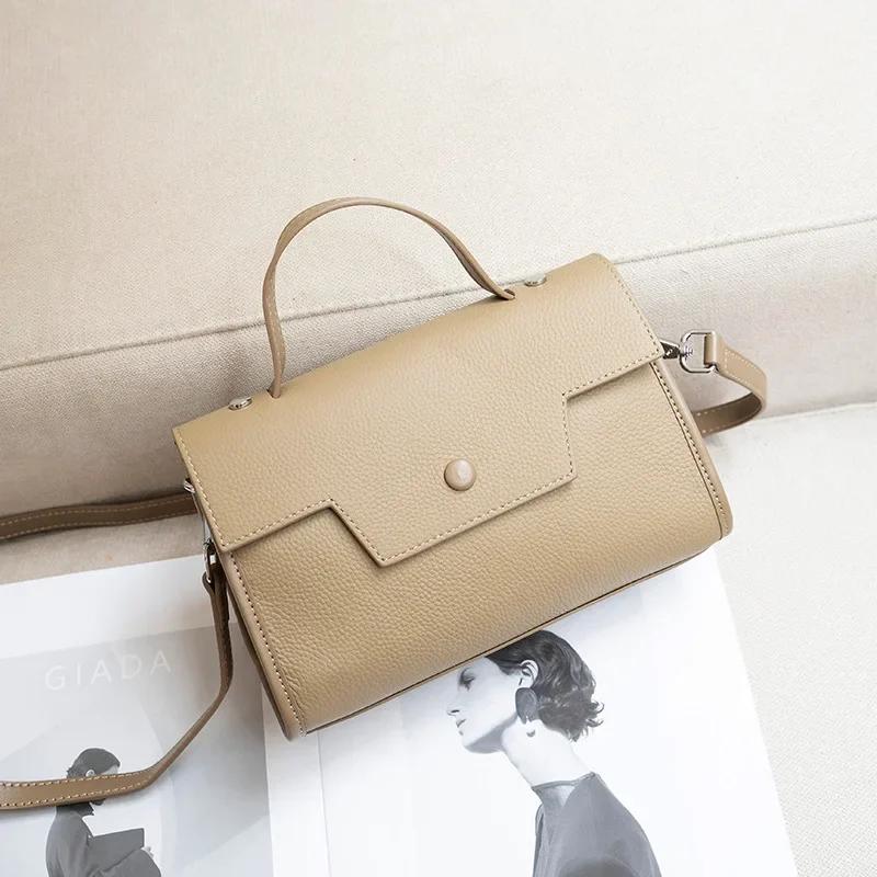 Женская сумка через плечо из натуральной кожи, кожаная сумка через плечо, сумки через плечо, нишевый дизайн, роскошные сумки, новый стиль