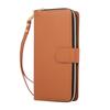 For iPhone 17 Pro Case 9 Card Slots Zipper Pocket PU Leather Cover with Wrist Strap